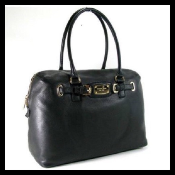 NWOT Michael Kors Hamilton Leather Weekender Black - Picture 2 of 7